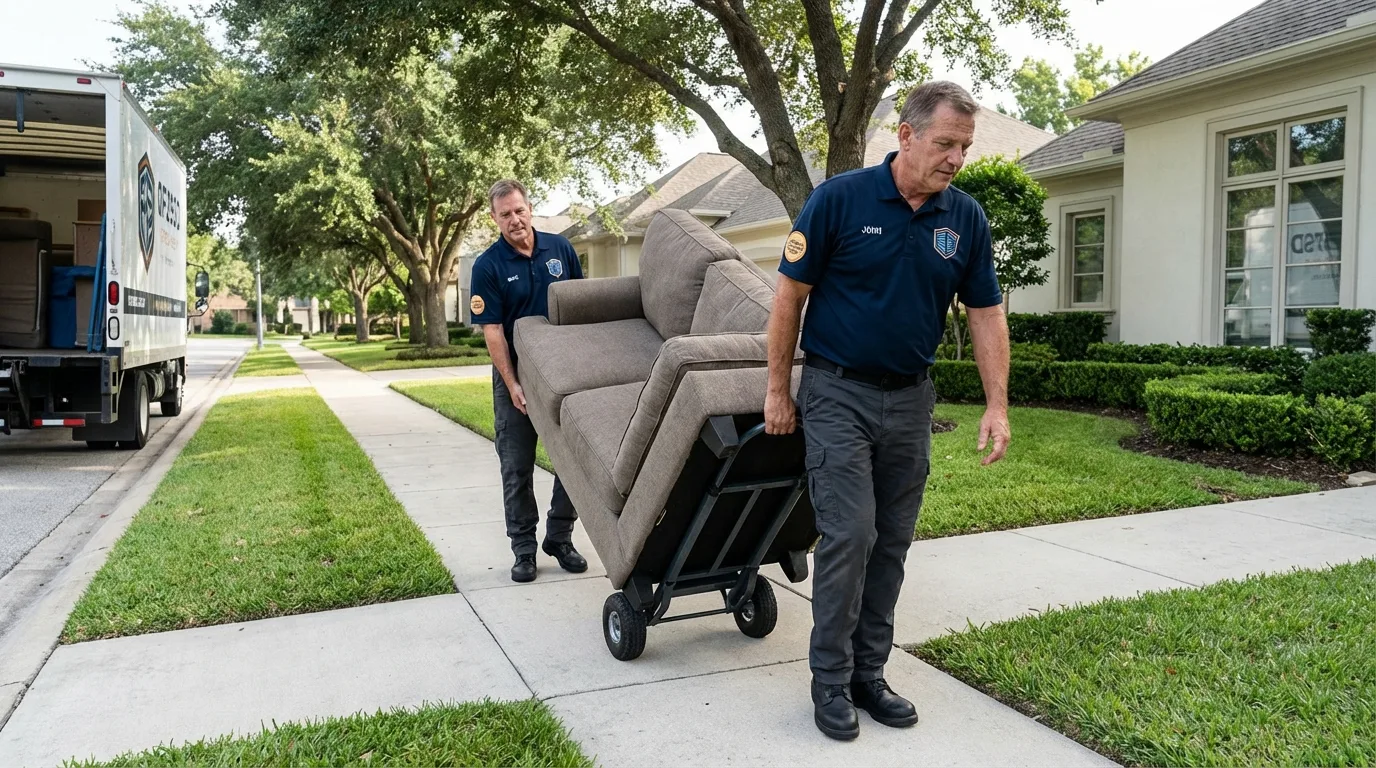 Local residential moving crew loading furniture in Calico Rock, AR